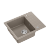 Quadron PETER 116 GraniteQ zlewozmywak granitowy soft taupe 1-komorowy z/o (62x50x20) z syfonem i zaślepką HCQP6250ST